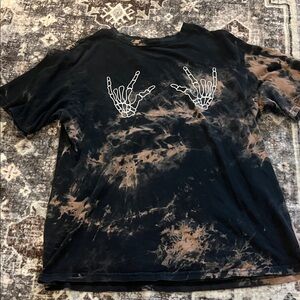 Amazon Black and Brown Tie-Dye Skeleton Tee